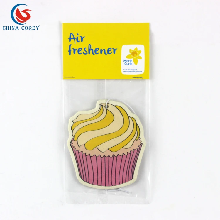 OEM fruit aroma paper car air freshener for promotional gifts with customer logo accepted