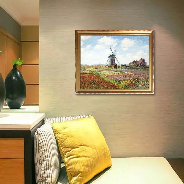 
Old Master Claude Monet Famous Windmill Oil Painting Reproduction for Hall Decoration hotels 
