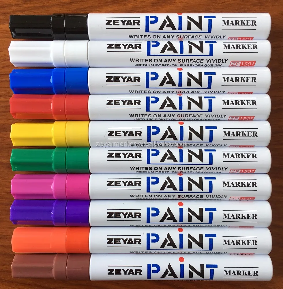Маркеры для краски на масляной основе под заказ ZEYAR, средние точки, разные цвета, водонепроницаемые чернила