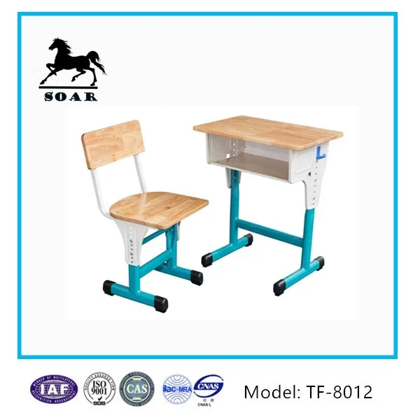 
Height adjustable wooden child chair and study table with melamine board 