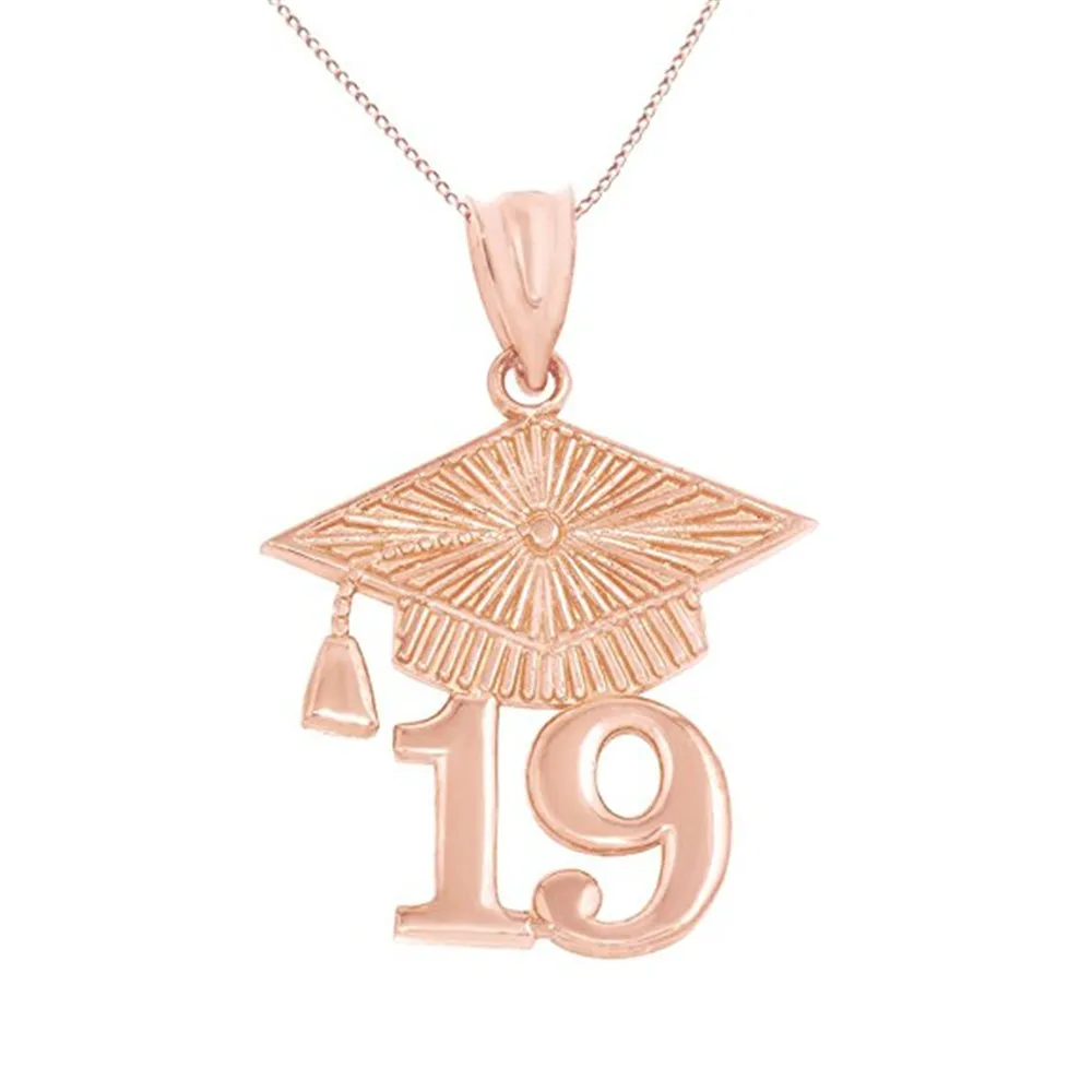 HUSURU Cheaper Graduate Jewelry Middle School Senior College Graduation Class Of 2019 Doctoral Cap Pendant Necklace For Students