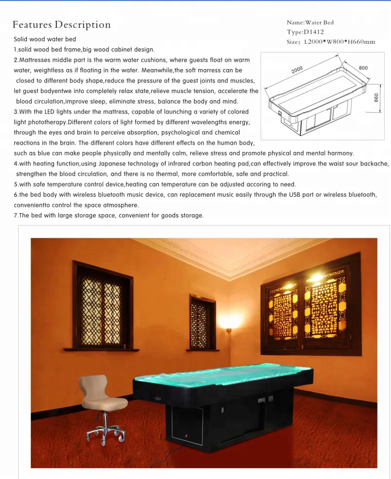 2022 luxury electric lifting water LED light heating electric salon water massage facial beauty bed for sale