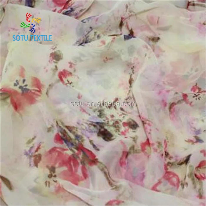 wholesale 100% polyester silk printed chiffon georgette fabric
