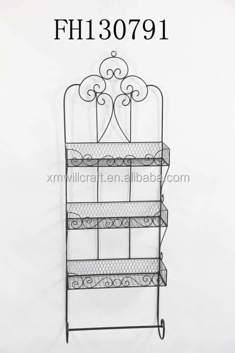 bathroom iron tree branch leaves decorated Metal Wall Shelf