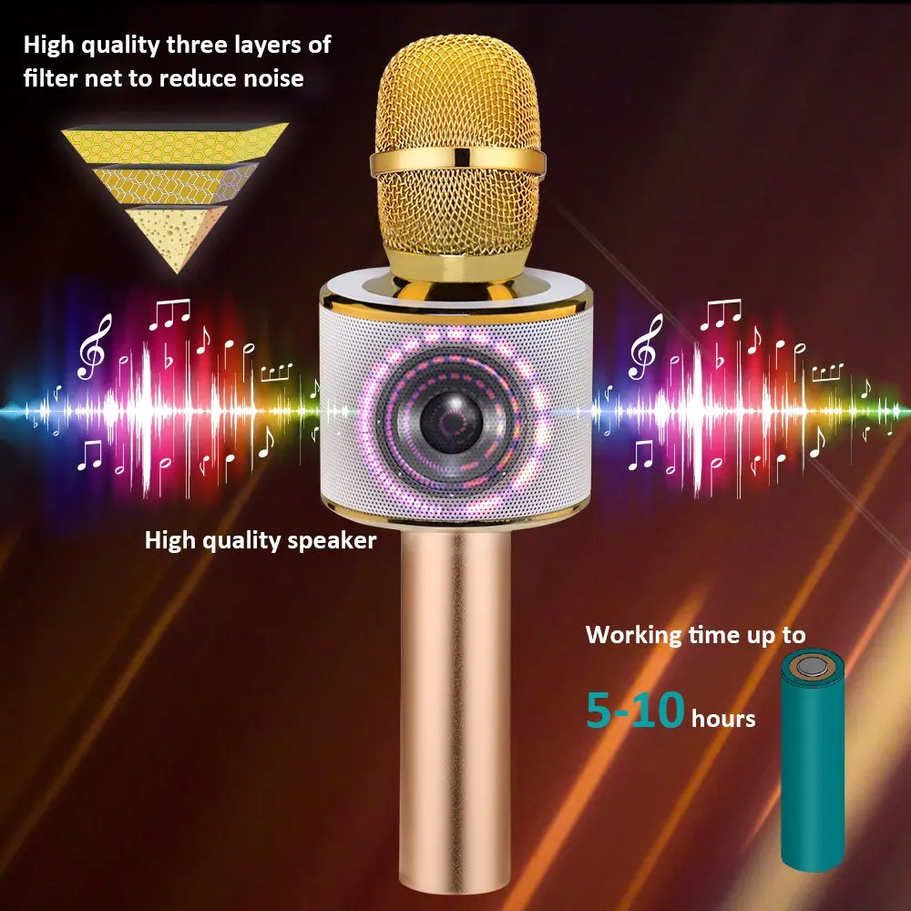 3-in-1 Handheld Wireless Karaoke Microphone  speaker  portable karaoke
