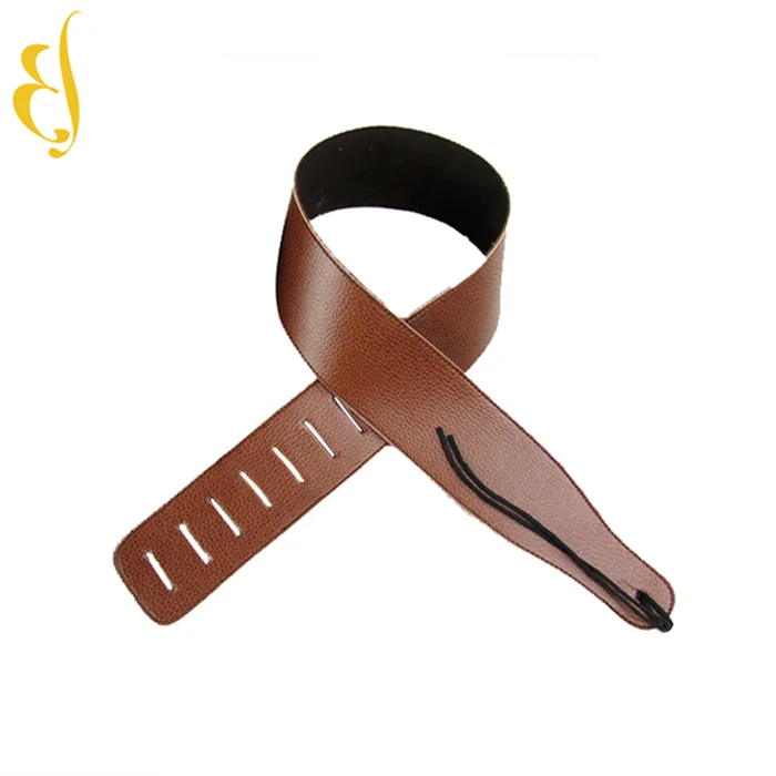 Soldier Top Grain Leather Cowhide Padded Guitar Strap for Electric Bass Guitar Adjustable Belt
