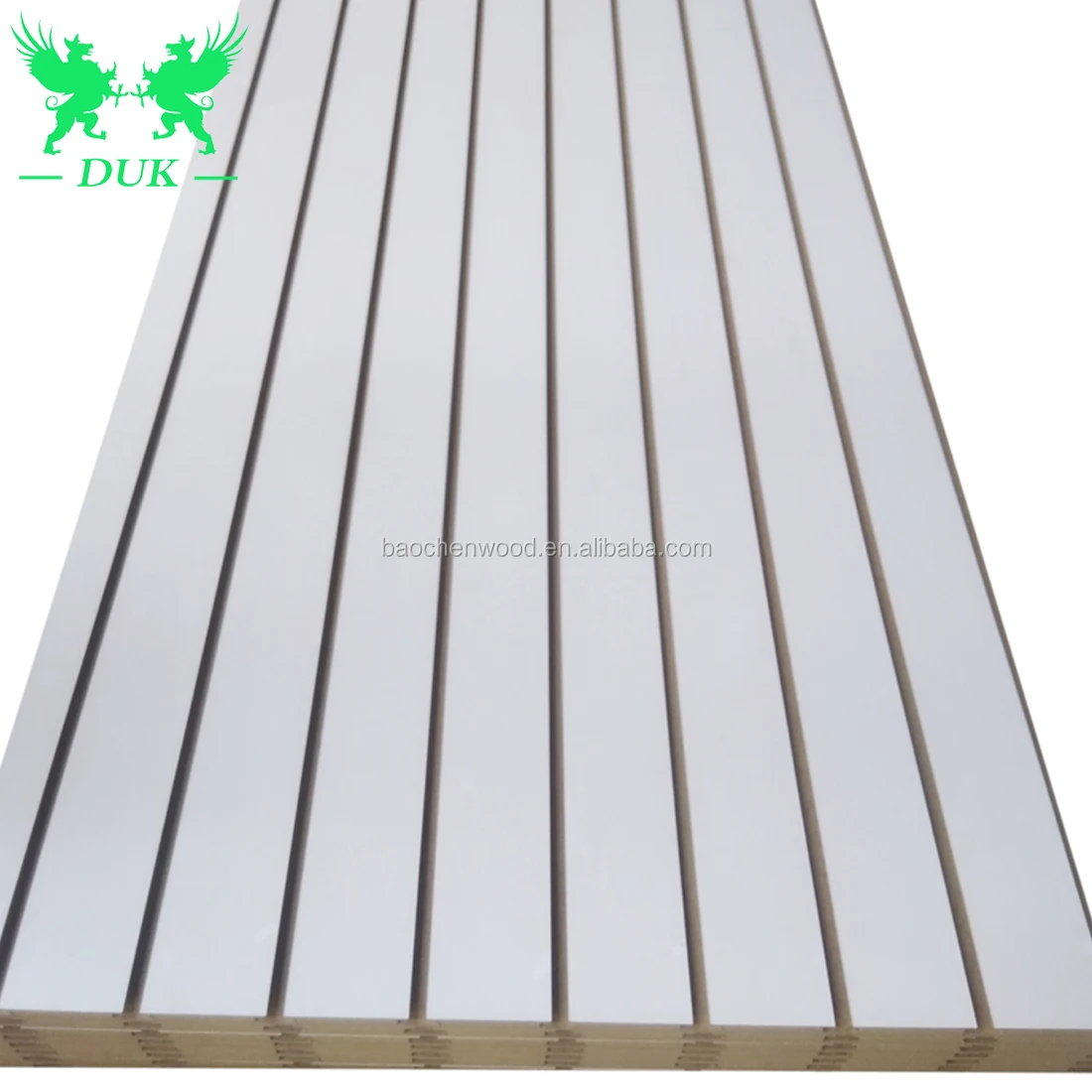 Grooved MDF with aluminum inserts for slatwall panels