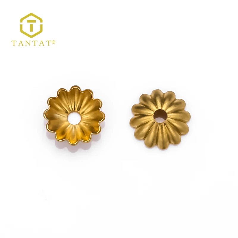 Vintage brass Filigree flower bead caps