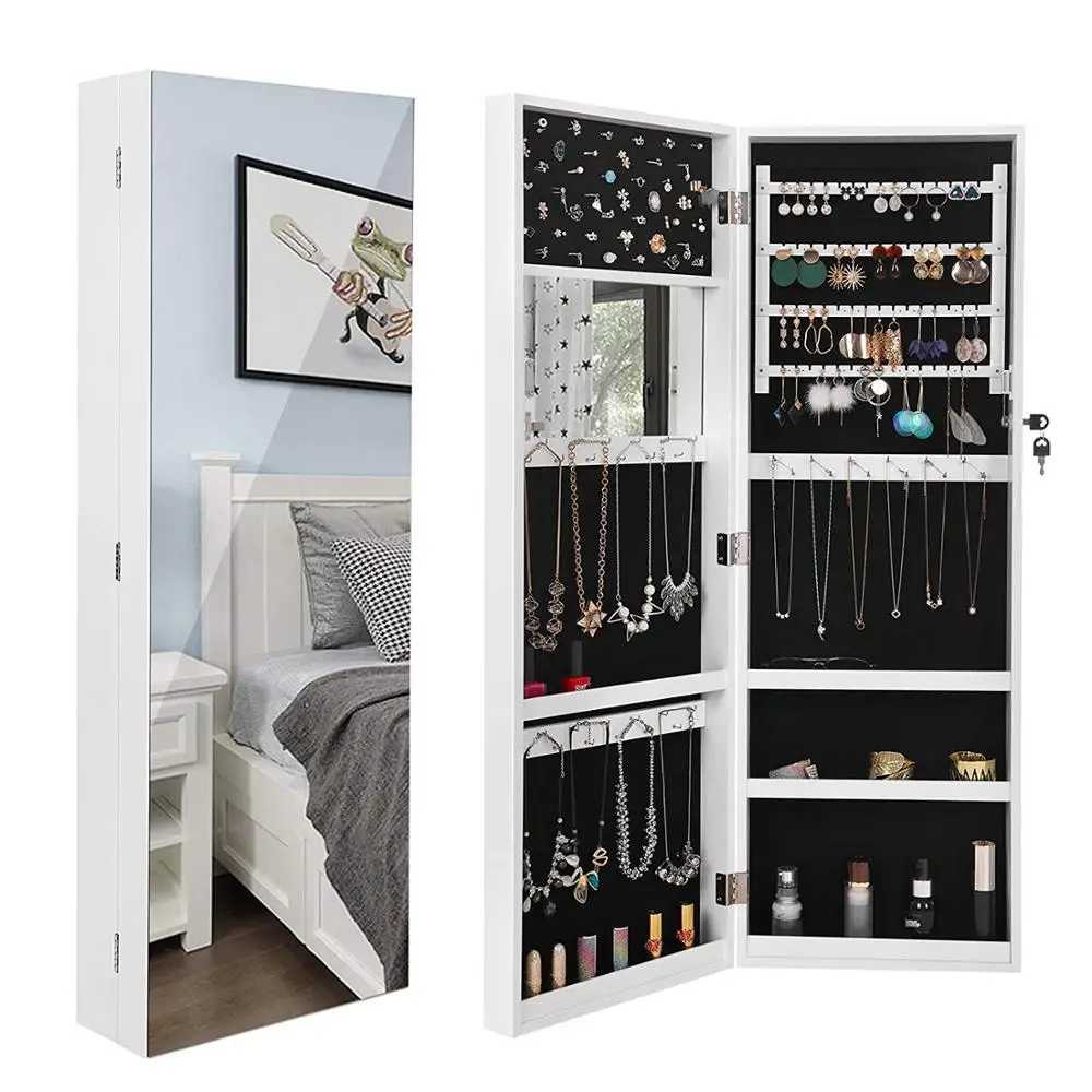 Chinese High QualitySimple And Practical Jewelry Cabinet Armoire Wall Mounted with Mirror