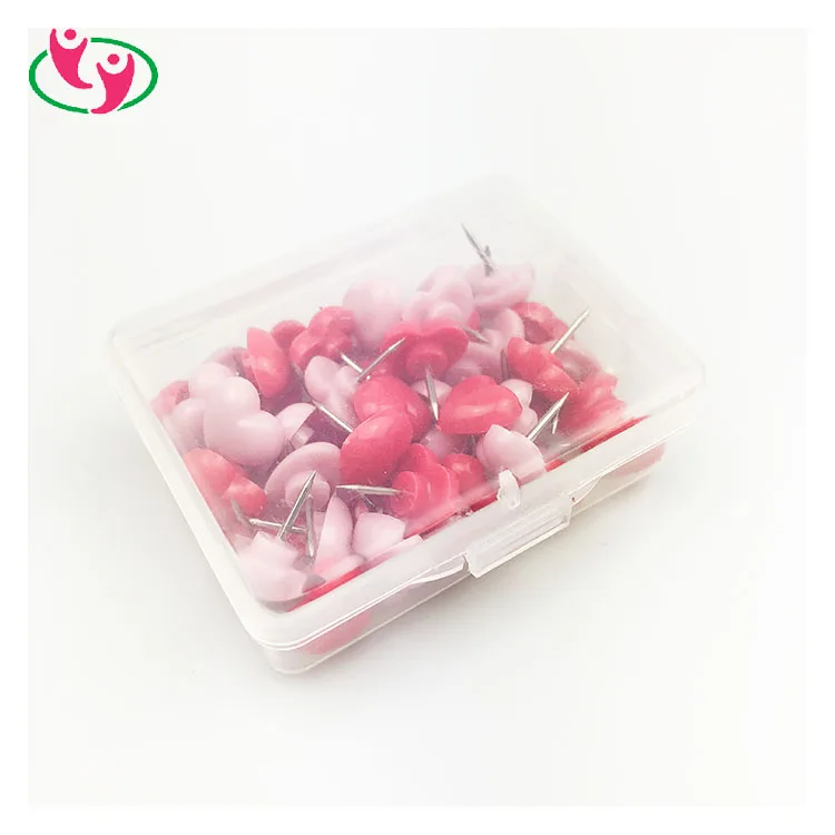 Рекламная, сделанная на заказ, красная, розовая, в форме сердца, пластиковая карта, нажимная булавка для офиса и школы