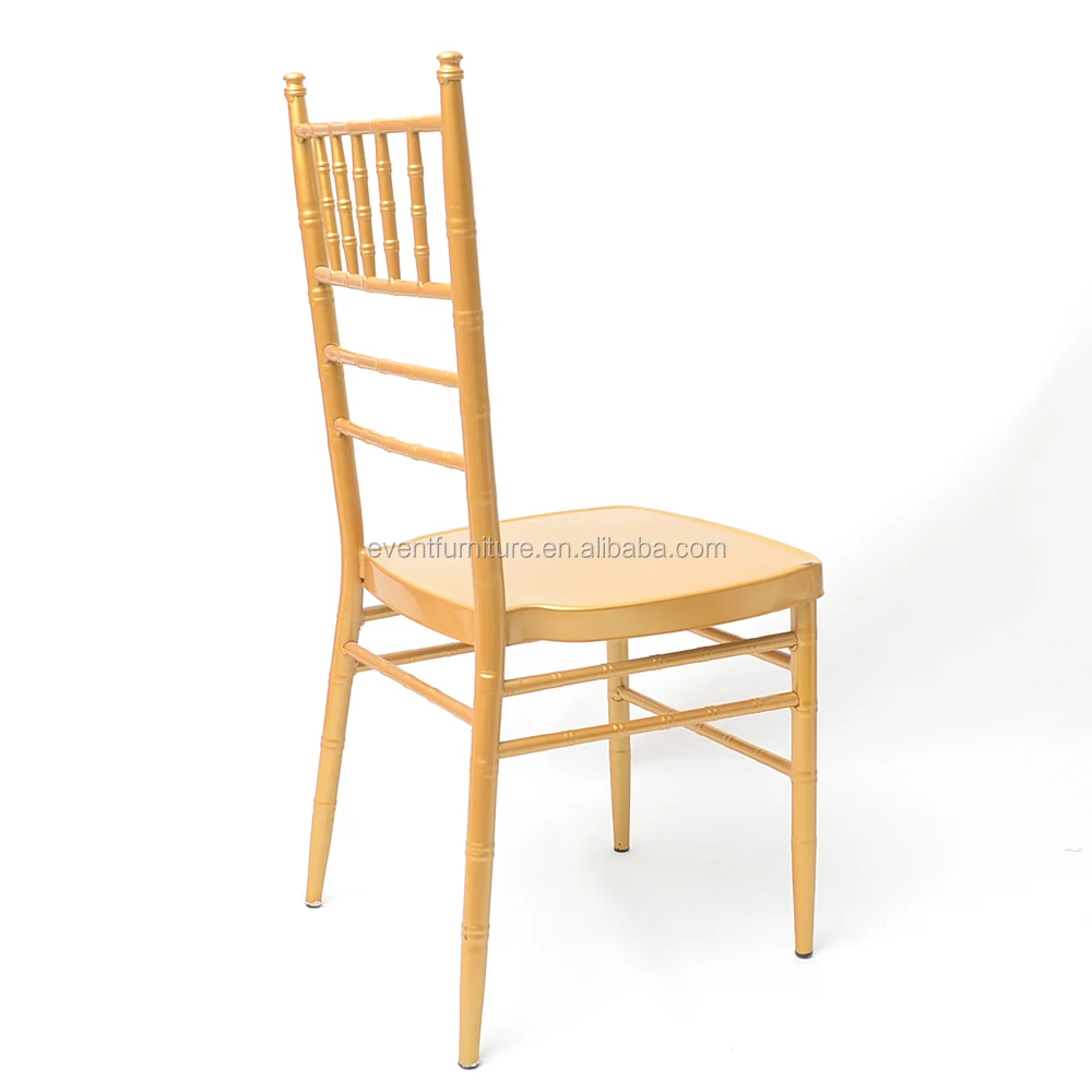 Eventfur cheap ballroom stackable aluminum chiavari steel chair