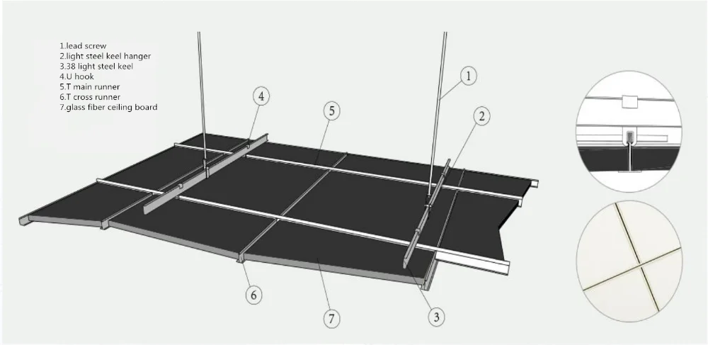 
2x4 acoustic black fiberglass ceiling tiles cheap ceiling panel 