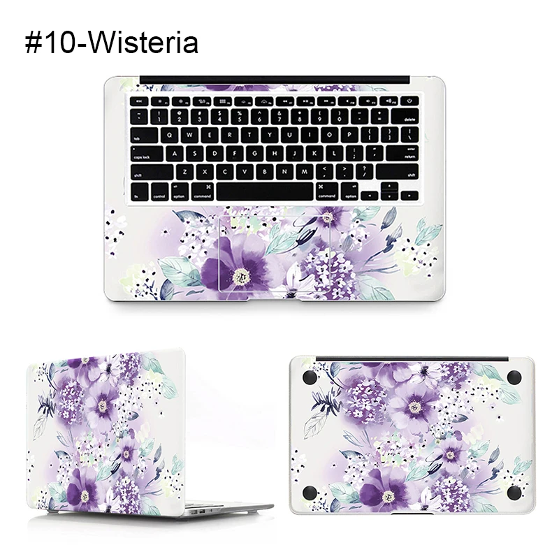 Цветочный дизайн пользовательская наклейка с полным покрытием водонепроницаемая пленка для ноутбука Mac Air Pro Retina 11