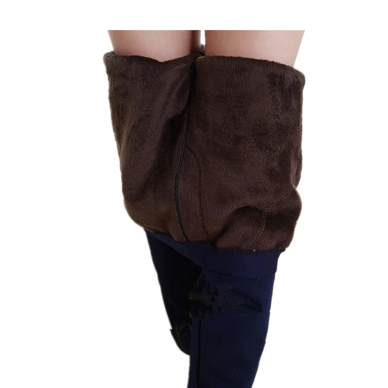  CUHAKCI Зимние новые женские утепленные леггинсы модные теплые флисовые джинсовые брюки с внутренней отделкой без ног карманами