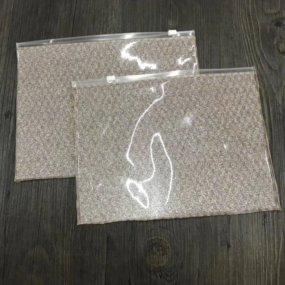 Newest Type Transparent Soft Pvc Glitter  Stationery Pencil Pouch Waterproof Mobile Phone Pouch Vinyl Zipper Bags