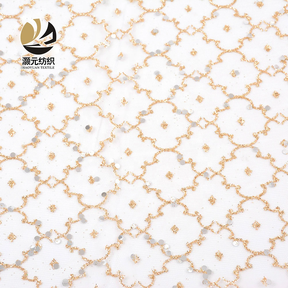 Irregular patterns superior quality shiny foil soft bridal glitter tulle fabric with sequins