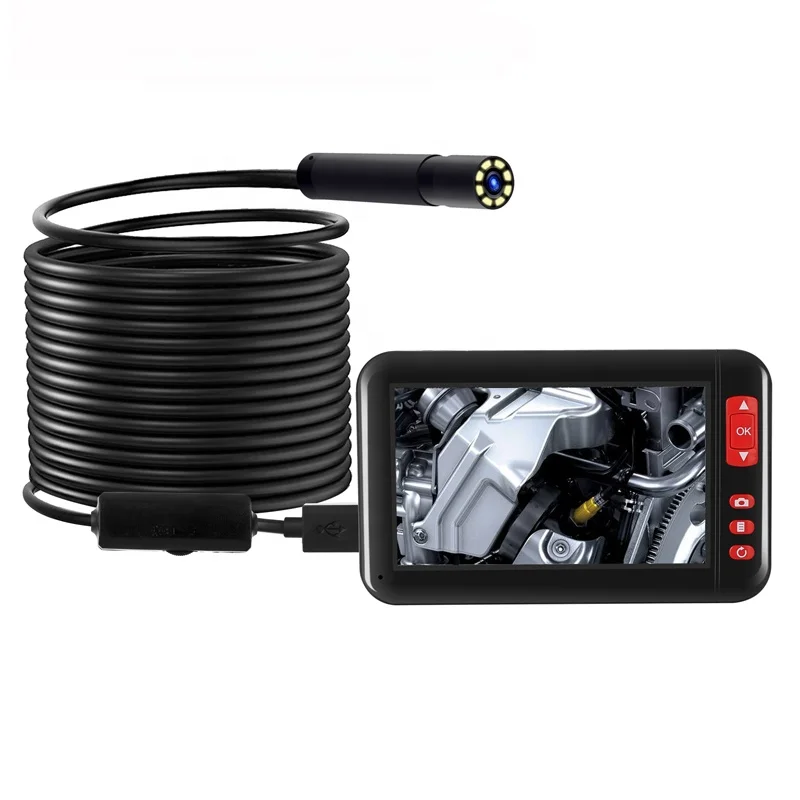 Newest 8led 4.3inch Screen Semi rigid Cable F200 Endoscope camera snake camera borescope ,inspection camera