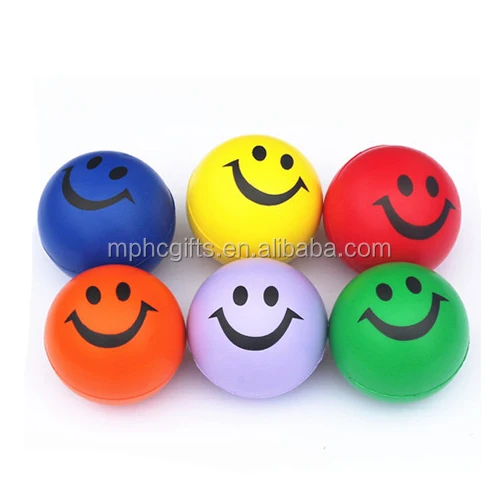Mini Smile Face Round Antistress Squeeze Ball Keychain