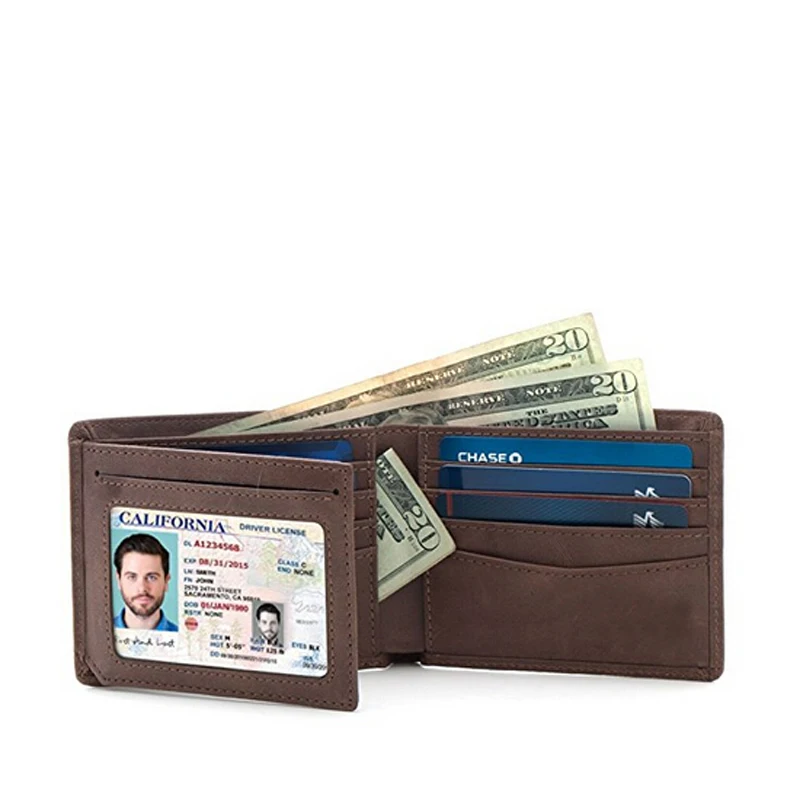 Зажим для денег держатель для карт из натуральной кожи RFID кошелек минималистский мужской кошелек мужской двойной Карманный Кошелек