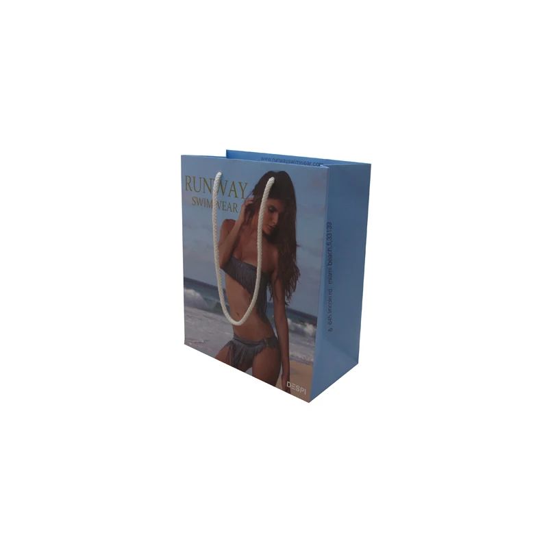 Luxury swimwear packaging paper bag summer swim blue  bags on sale