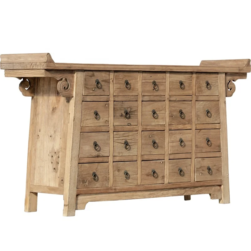 Wooden work reproduction furniture home furniture recycled furniture 20-drawer Reclaimed Rustic Chinese antique cabinet
