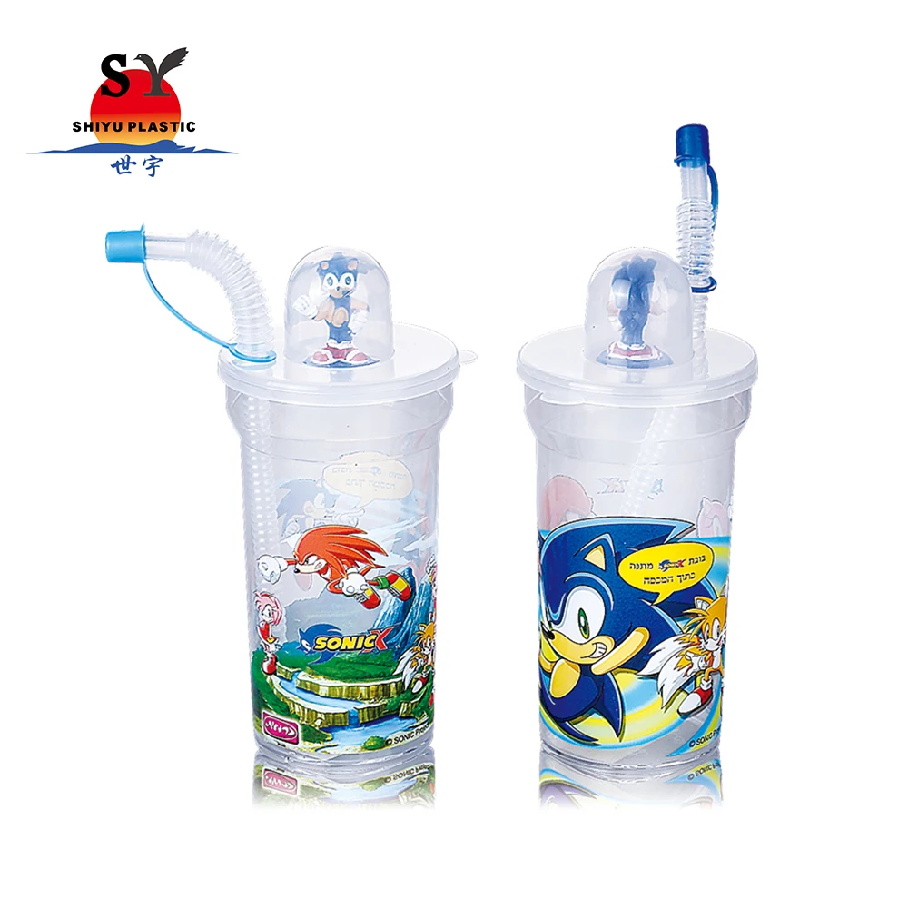 Child Eco-Friendly 450ml Drinking Cup Heat Transfer Printed Classic Design Cartoon Characters PP Material Food Grade Free Sample