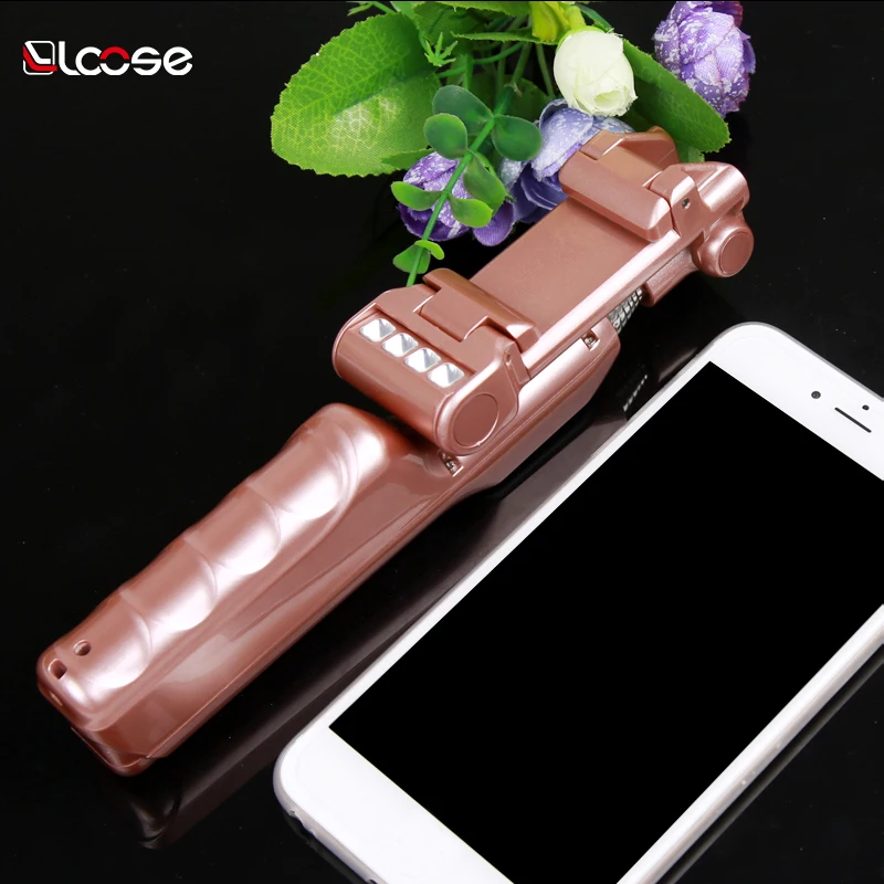 
A6 foldable universal wireless Selfie Stick with led light with Rear Mirror wired Monopod for IOS and android 