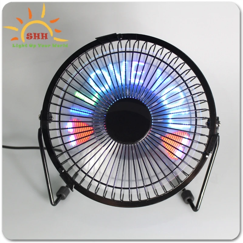 Hot product Desktop USB LED Clock &Temperature fan, Electric air cooler fan with real time & temperature & Led light