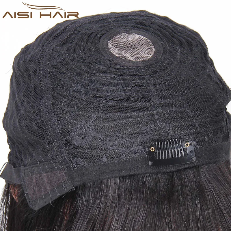 Aisi Hair Short Pixie Cut Human Hair Wigs For Women Hand Tied Straight Black Wig Indian Human Hair Wigs