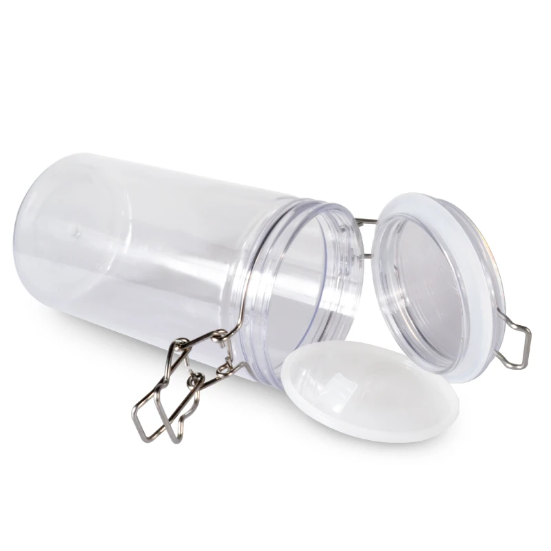 clip top food container cosmetic clear plastic 100ml 120ml  150ml  250ml  200ml  350ml  500ml pet kilner jar