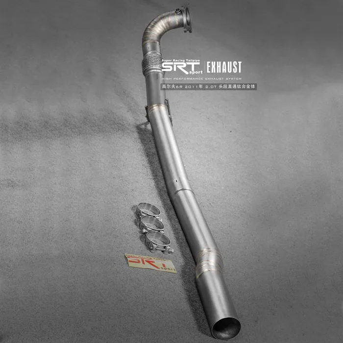 super racing tailpipe flexible exhaust pipe for Volkswagen Golf 6 full section downpipe cat back with quad double tip