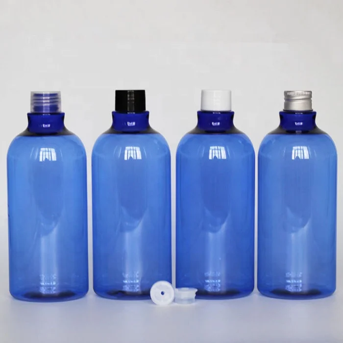 Korean style blue 500ml PET plastic avoid light bottles / shampoo bottles