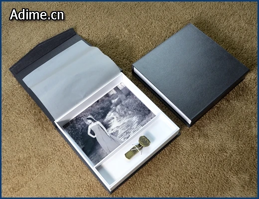 4x6 factory velvet rigid paper cardboard album photo gift box with USB flash drive box for photographer
