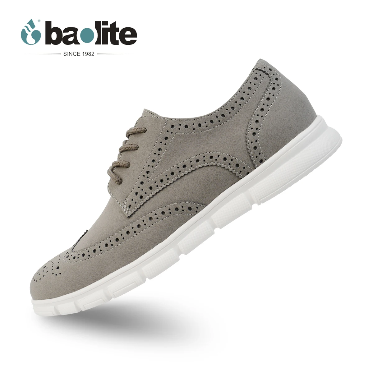 Baolite New Hollow out design breathable suede leather men casual shoes