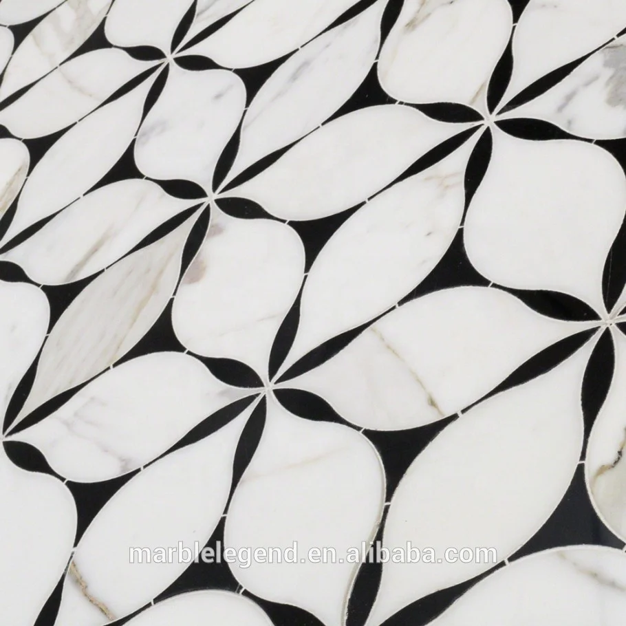 American-style marble stone mosaic wall decoration ideas flower mosaic tile