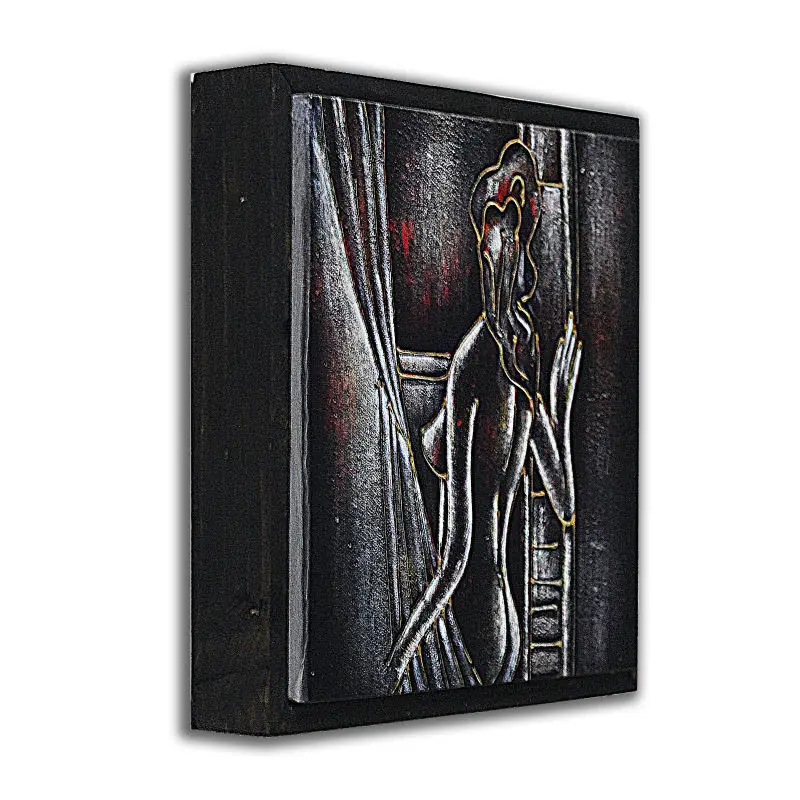 Wood sign vintage technology gift items abstract nude art painting