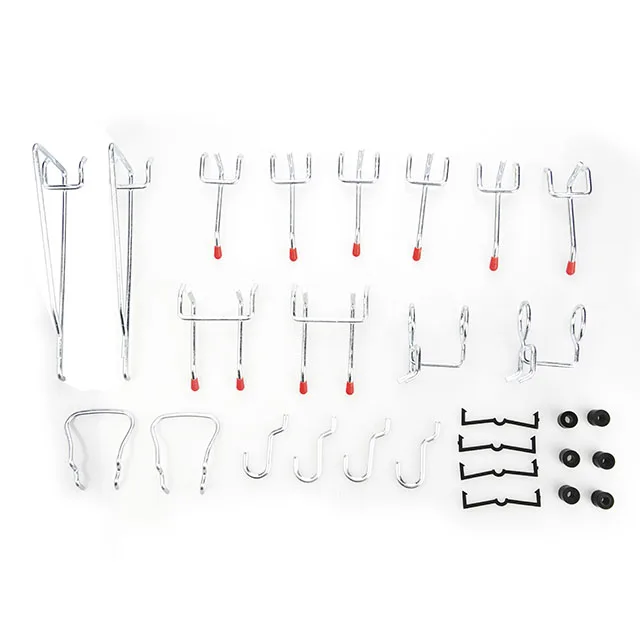 24PC assorted metal hook pegboard hooks kit for garage storage