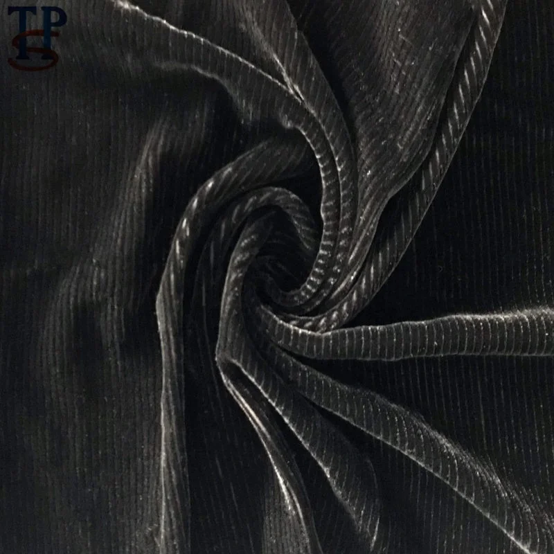black silk velvet stripe fabric