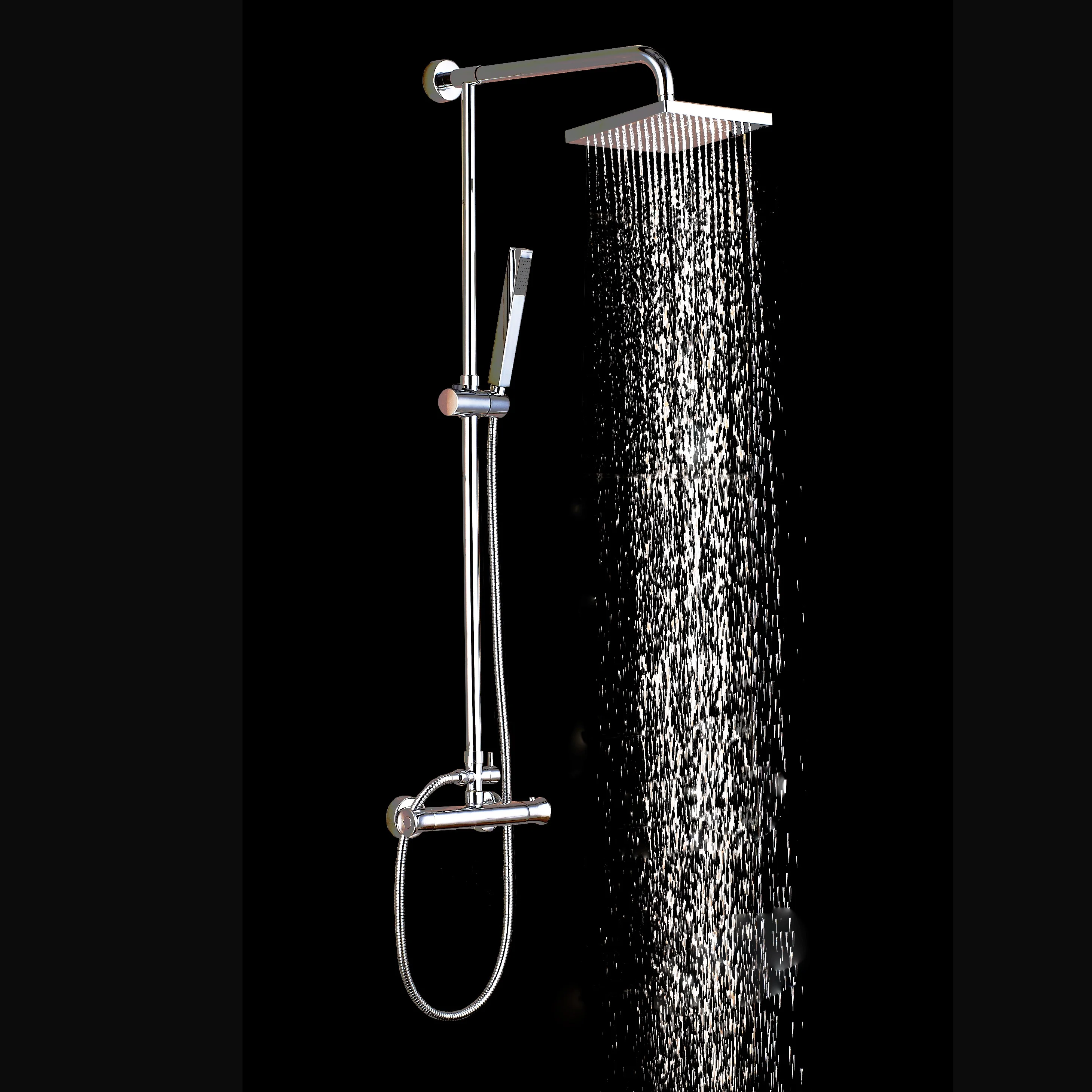 Bathroom Thermostatic 2-Way Mixer Set Bath Shower Faucets