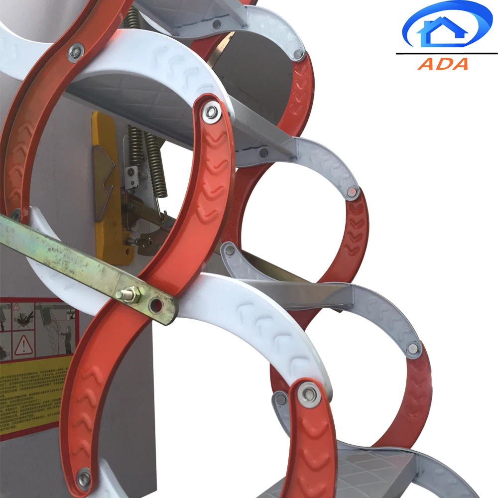 Carbon Steel Telescopic Retractable Ceiling Step Ladder For Villa