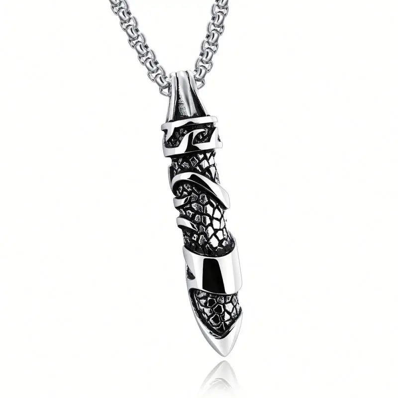 Wholesale Custom Men Stainless Steel Skull Penis Pendant Necklace