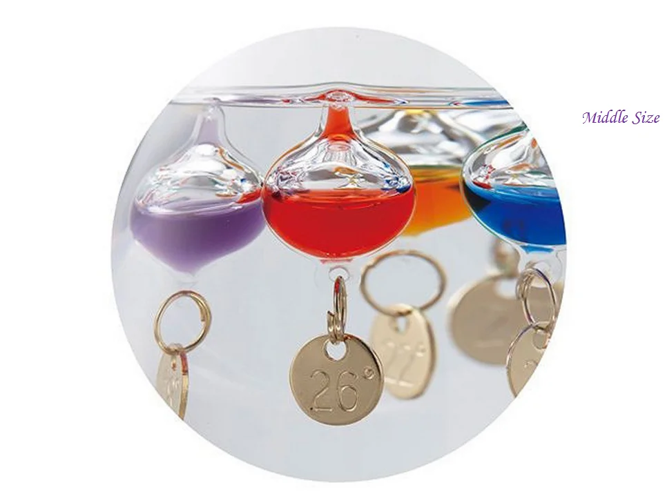 Home Decoration Glass Crafts Teardrop Weather Forecast Bottle Galileo Weather Predictor Thermometer