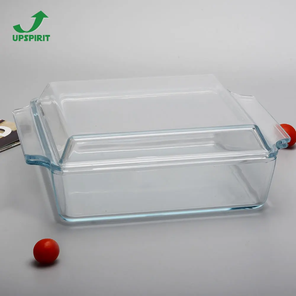 Square Temperature Oven Safe Baking Dish Glass Casserole With Glass Cover