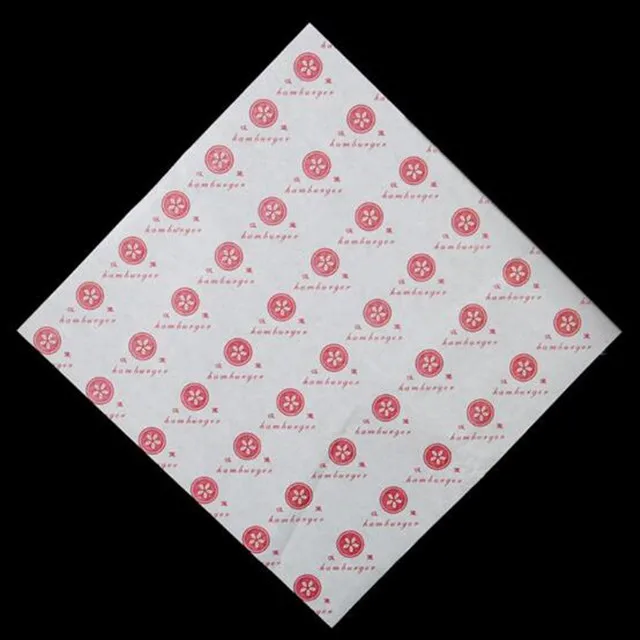 
Custom printed food wrapping paper greaseproof sandwich burger wrapper 
