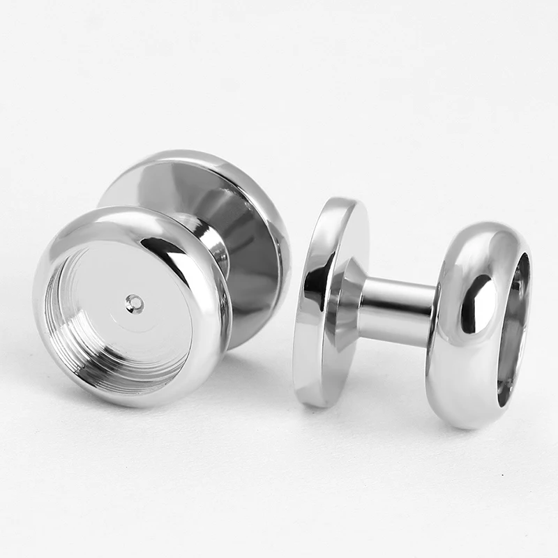 Tuxedo round studs blank metal button studs sets cloth cufflinks