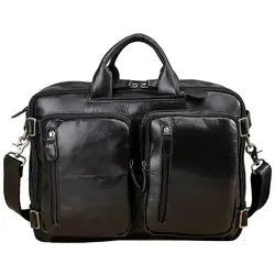 Tiding Brown Handmade Italian Top Grain Leather Handbag Briefcase Convertible Backpack Shoulder Laptop Computer Tote Bag