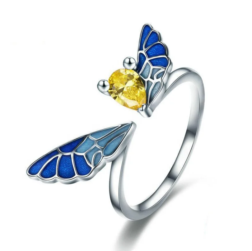 
Hot sale products flaying fairy style CZ diamond Enamel silver enamel jewelry sets 