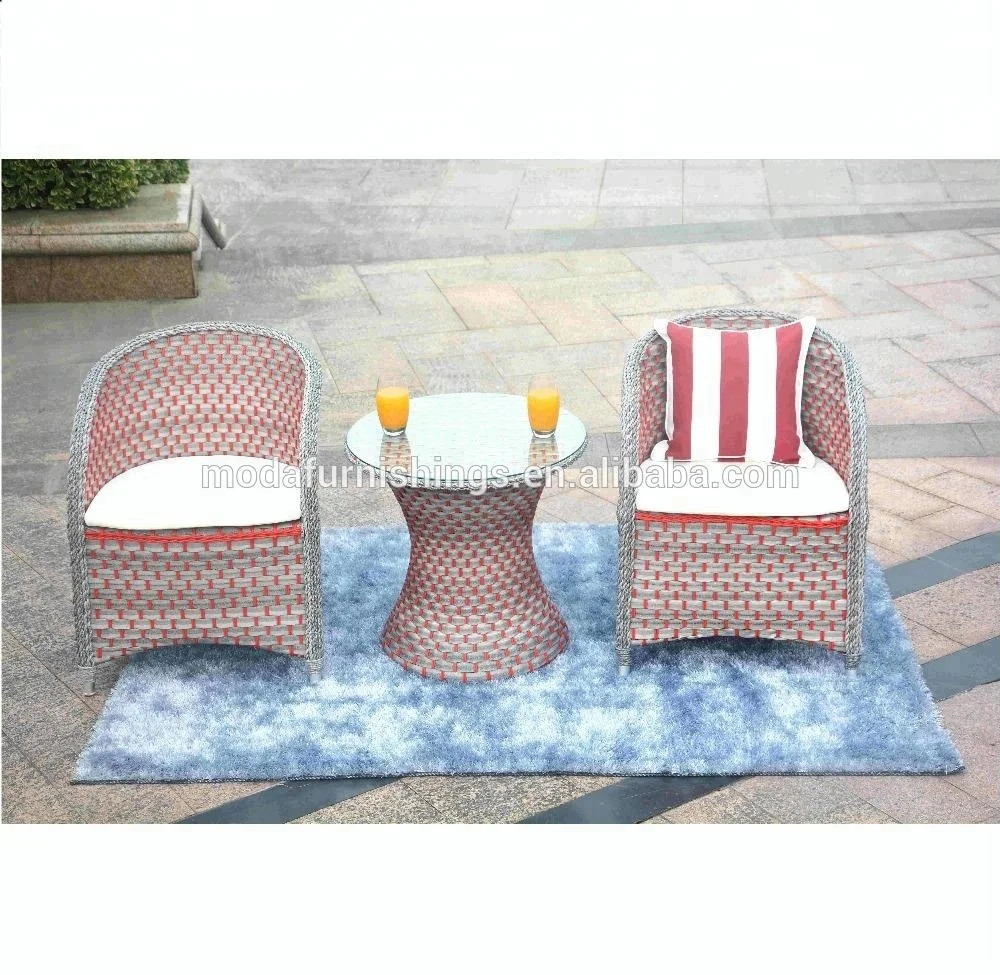 3 шт. горячая Распродажа современный стиль дешевый наружный ротанговый патио и сад плетеный обеденный круглый стол и 2 стула набор мебели