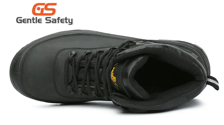 Genuine leather steel toe safety shoes for men black S3 level