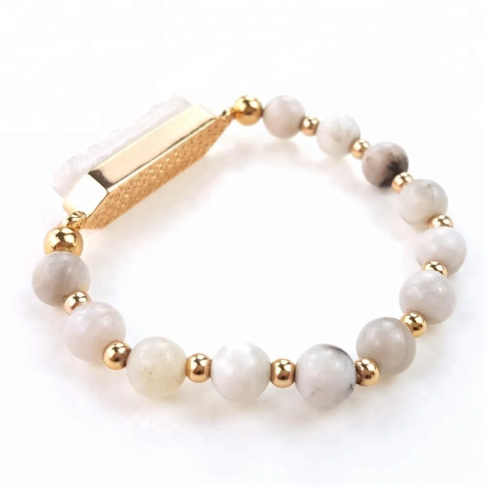 
gold bead women stainless steel gold bracelet jewelry 